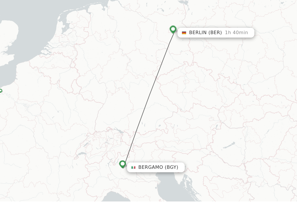 Flights from Milan to Berlin route map