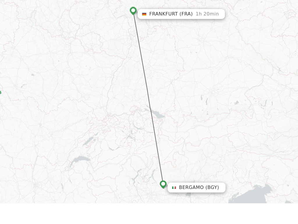 Flights from Milan to Frankfurt route map