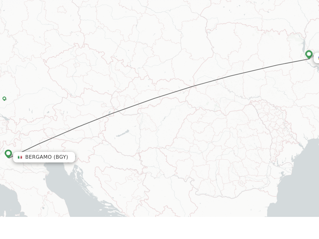 Flights from Kiev/Kyiv to Milan route map
