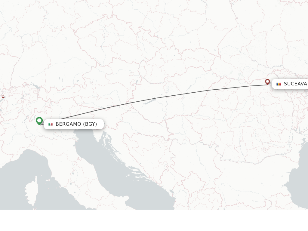 Flights from Milan to Suceava route map
