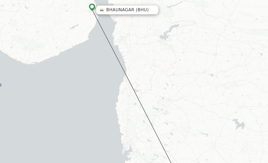 Flights from Bhaunagar to Pune route map