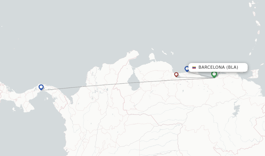 Barcelona flight map