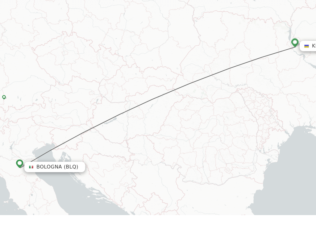 Flights from Kiev/Kyiv to Bologna route map