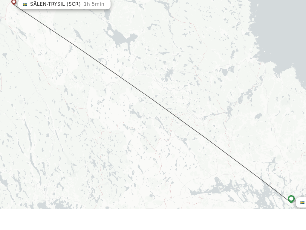 Flights from Stockholm to Salen route map
