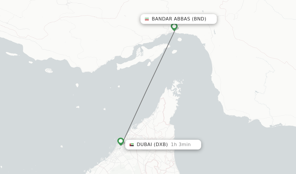 Direct (non-stop) flights from Bandar Abbas to Dubai - schedules ...