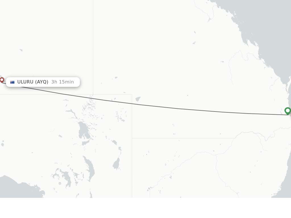 Flights from Brisbane to Ayers Rock route map