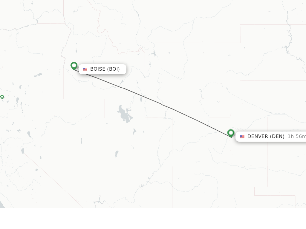 Flights from Boise to Denver route map