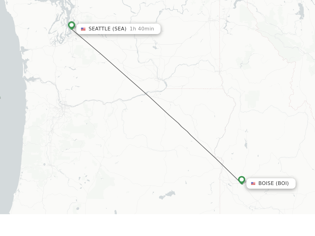 Flights from Boise to Seattle route map