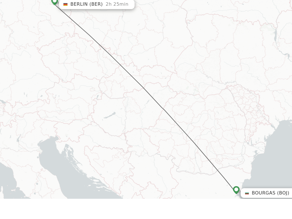 Flights from Burgas to Berlin route map