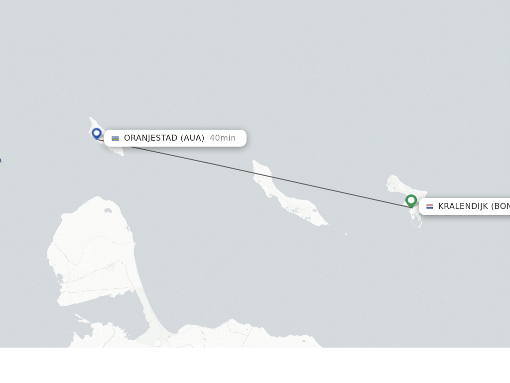 Flights from Bonaire to Aruba route map