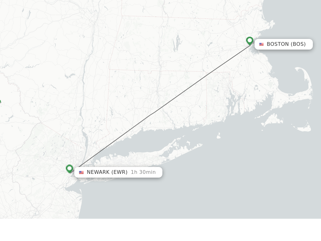 Direct (non-stop) flights from Boston to New York - schedules