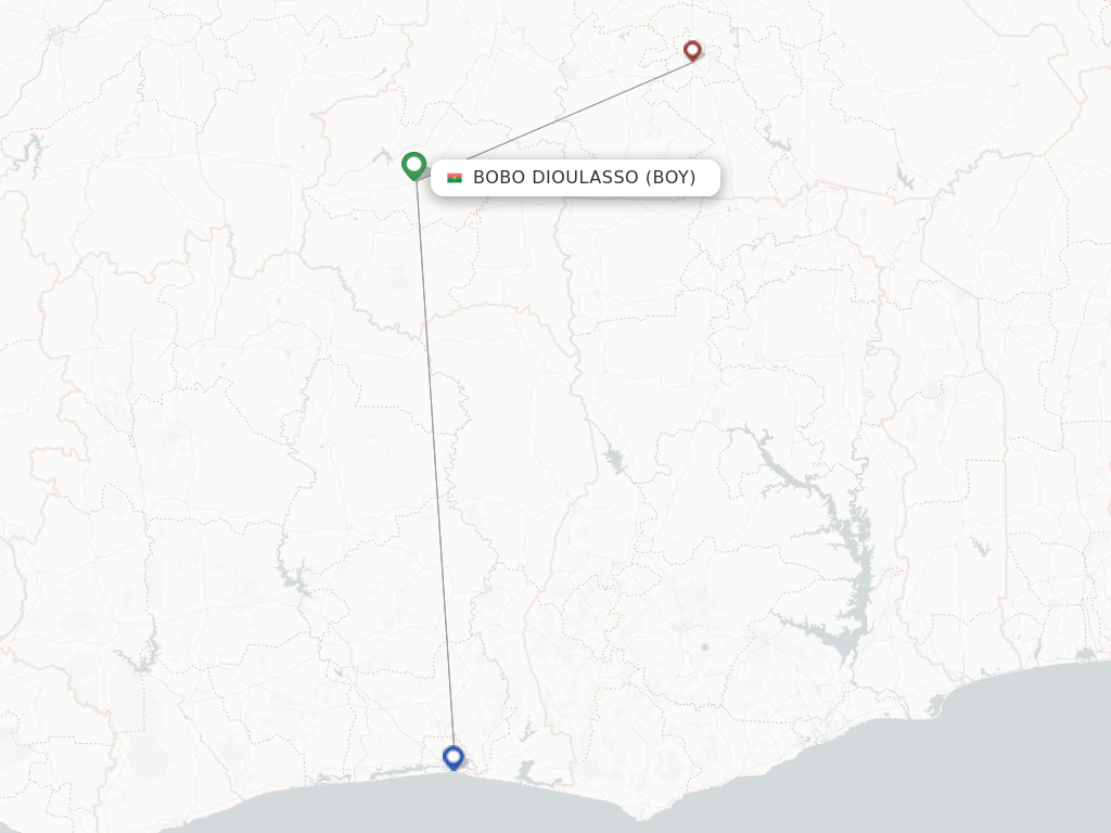 Bobo Dioulasso BOY route map