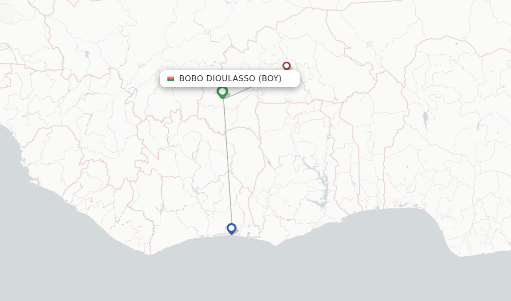 Bobo Dioulasso flight map