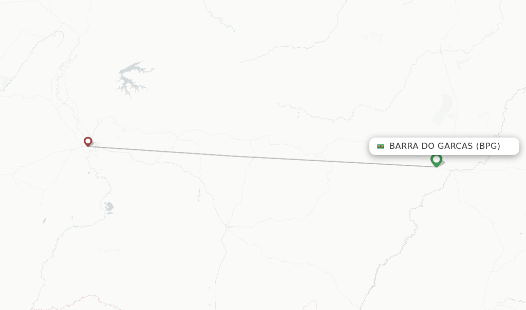 Barra Do Garcas flight map
