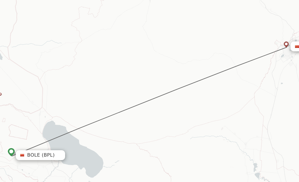Flights from Bole to Karamay route map