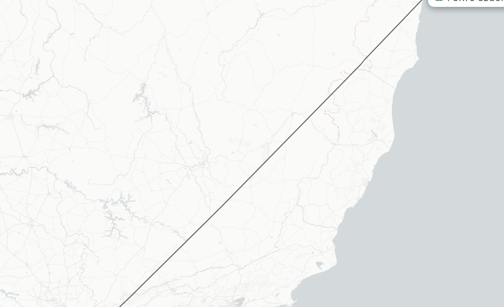 Flights from Porto Seguro to Sao Paulo route map