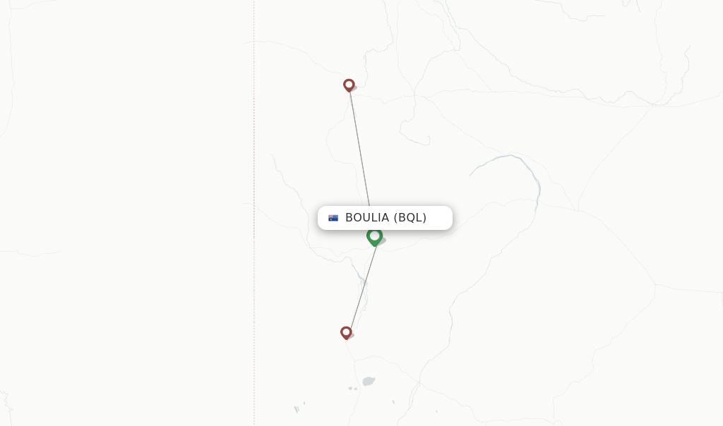 Route map with flights from Boulia with Rex