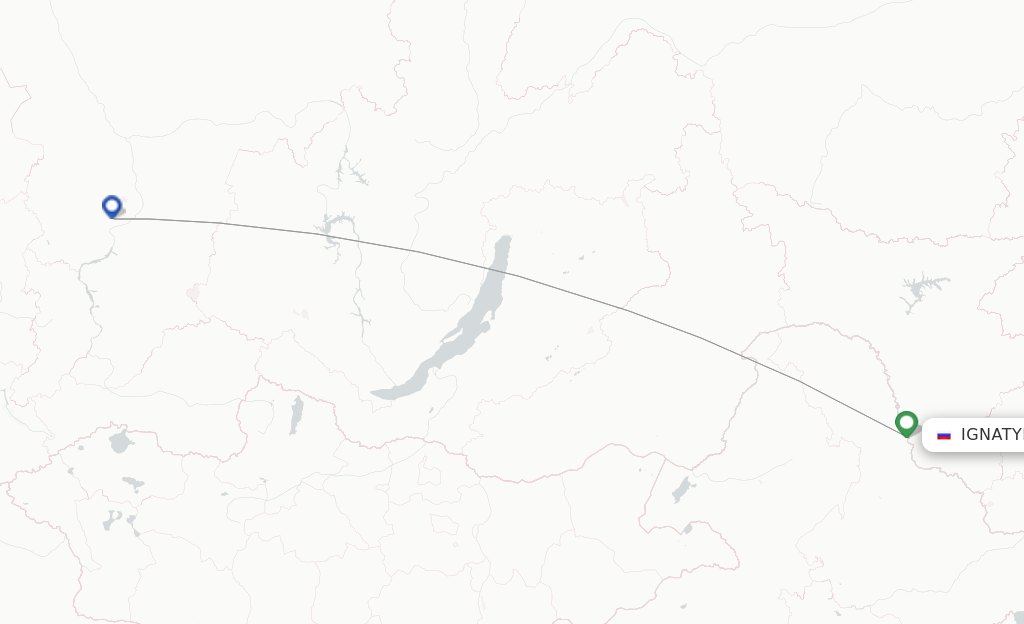 Route map with flights from Blagoveschensk with Aeroflot