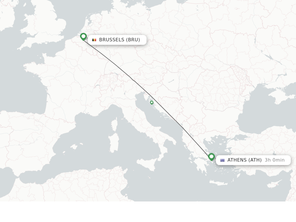 Direct (non-stop) flights from Brussels to Athens - schedules
