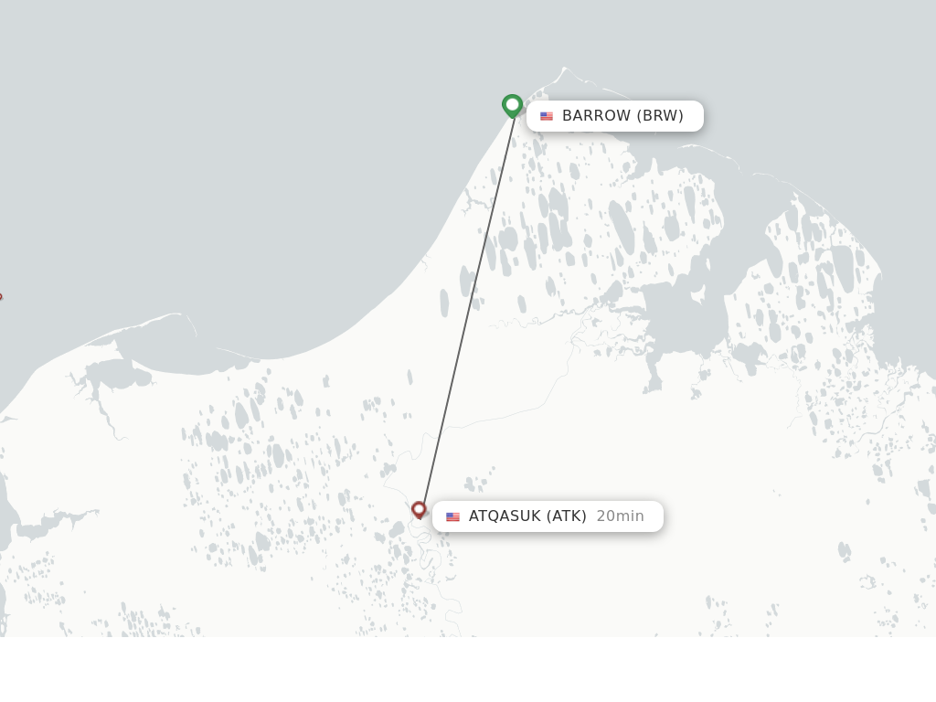 Flights from Utqiagvik Barrow to Atqasuk route map