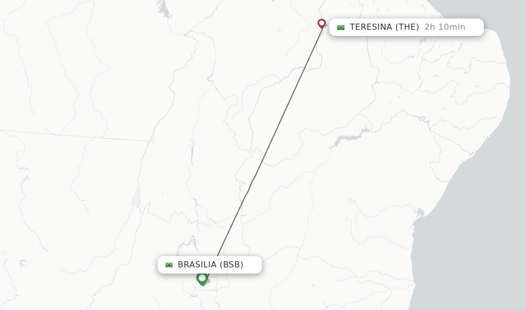 Direct (non-stop) flights from Brasilia to Teresina - schedules ...