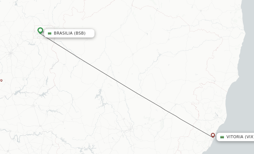 Flights from Brasilia to Vitoria route map