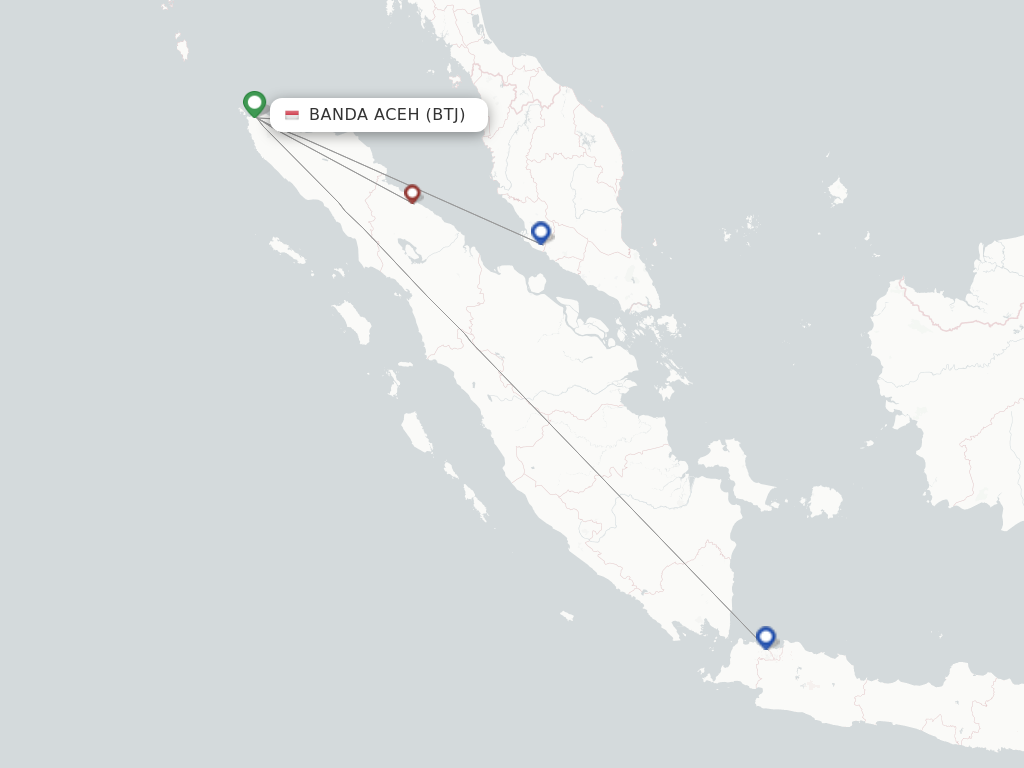 Banda Aceh BTJ route map