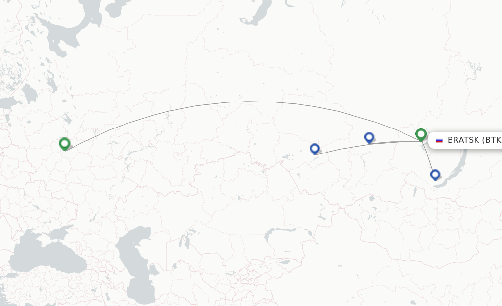 Bratsk BTK route map
