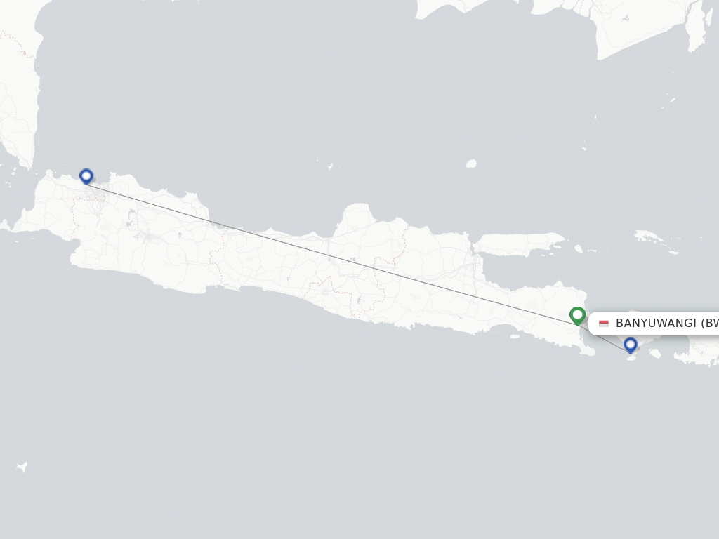 Banyuwangi BWX route map