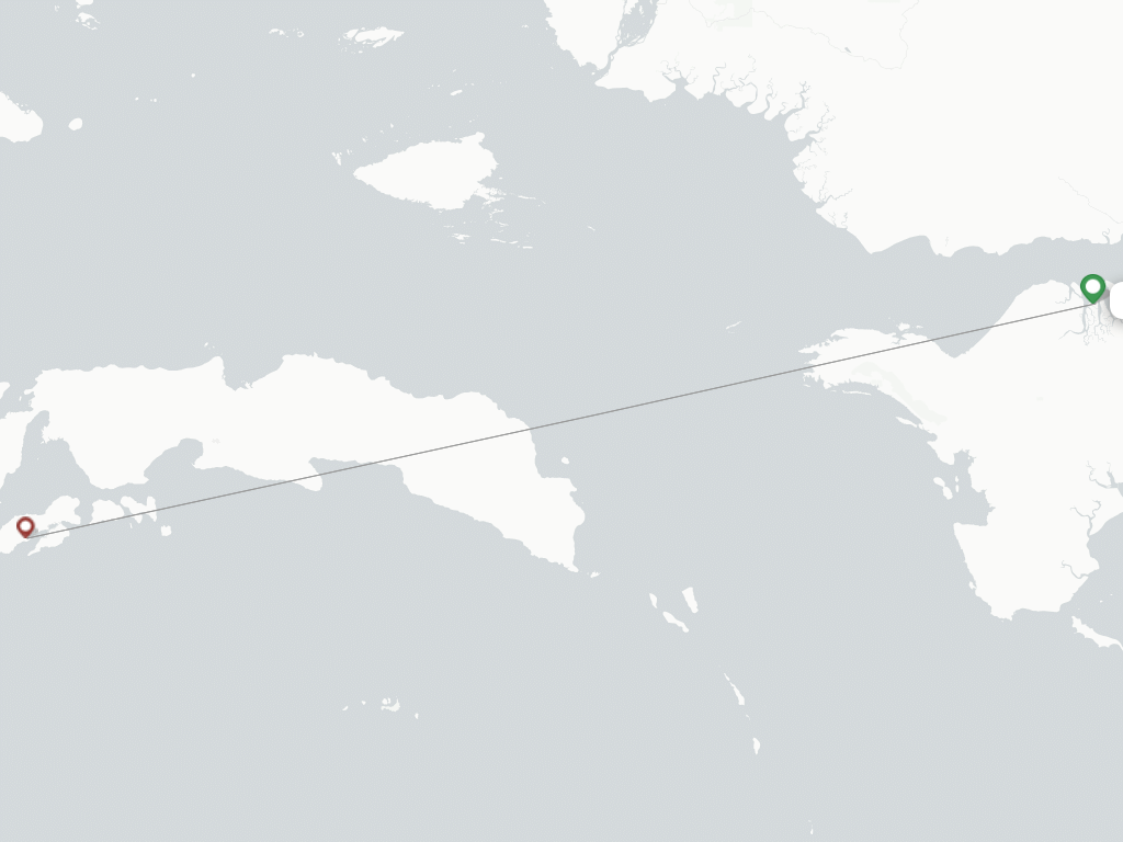 Flights from Babo to Sorong route map
