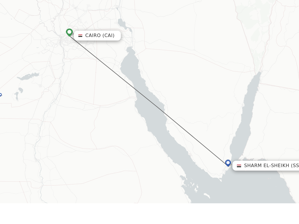 Flights from Cairo to Sharm El-Sheikh route map