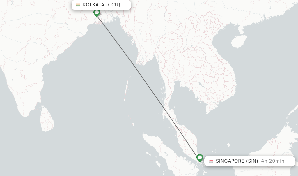 kolkata to singapore travel time