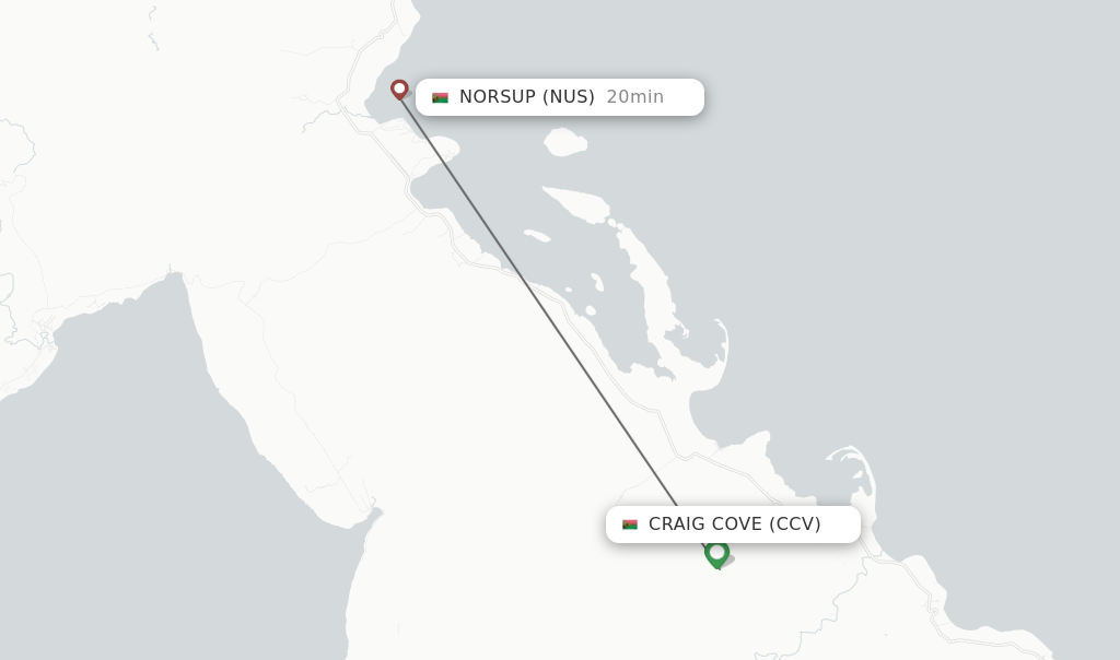 Flights from Craig Cove to Norsup route map