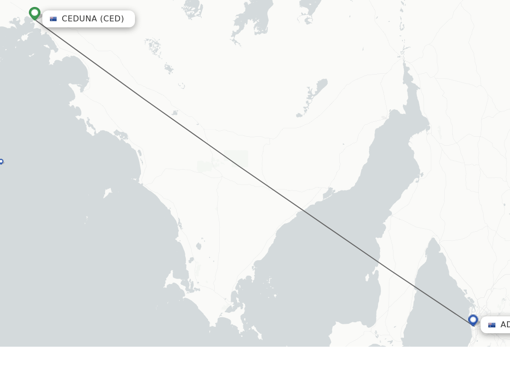 Flights from Ceduna to Adelaide route map