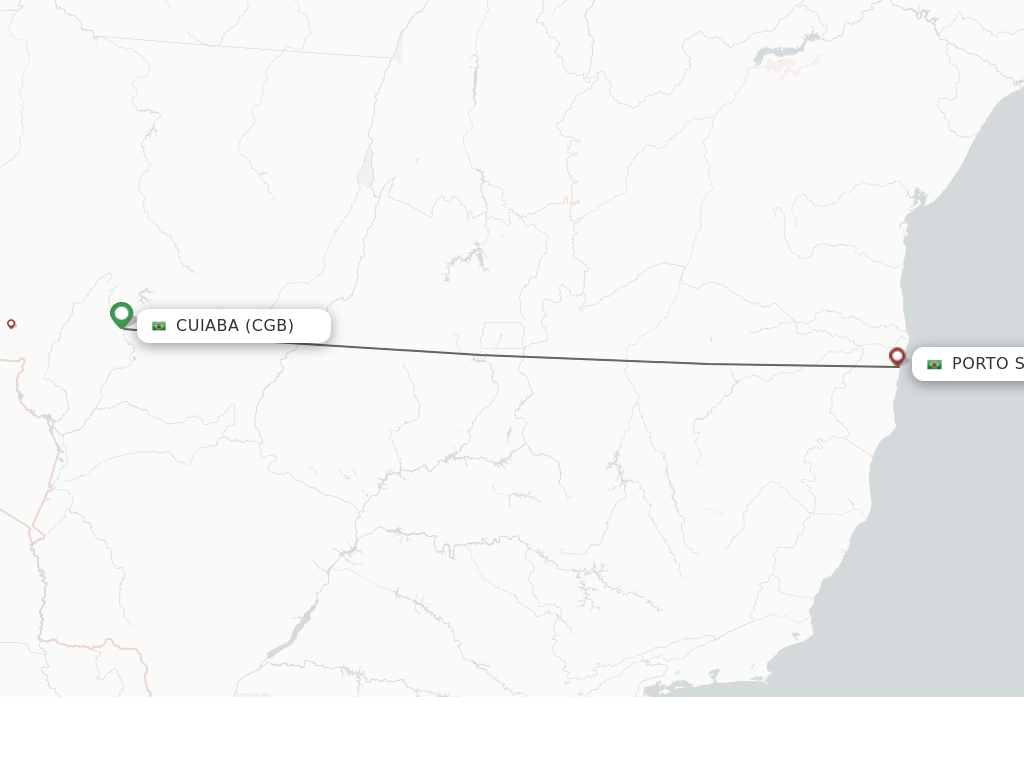 Flights from Cuiaba to Porto Seguro route map