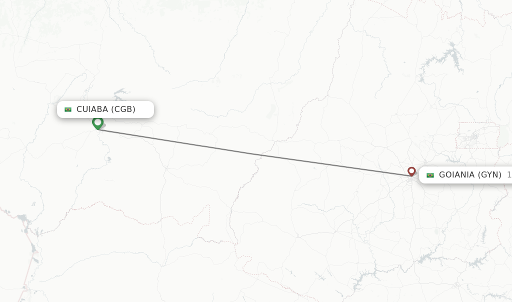 Direct (non-stop) flights from Cuiaba to Goiania - schedules ...