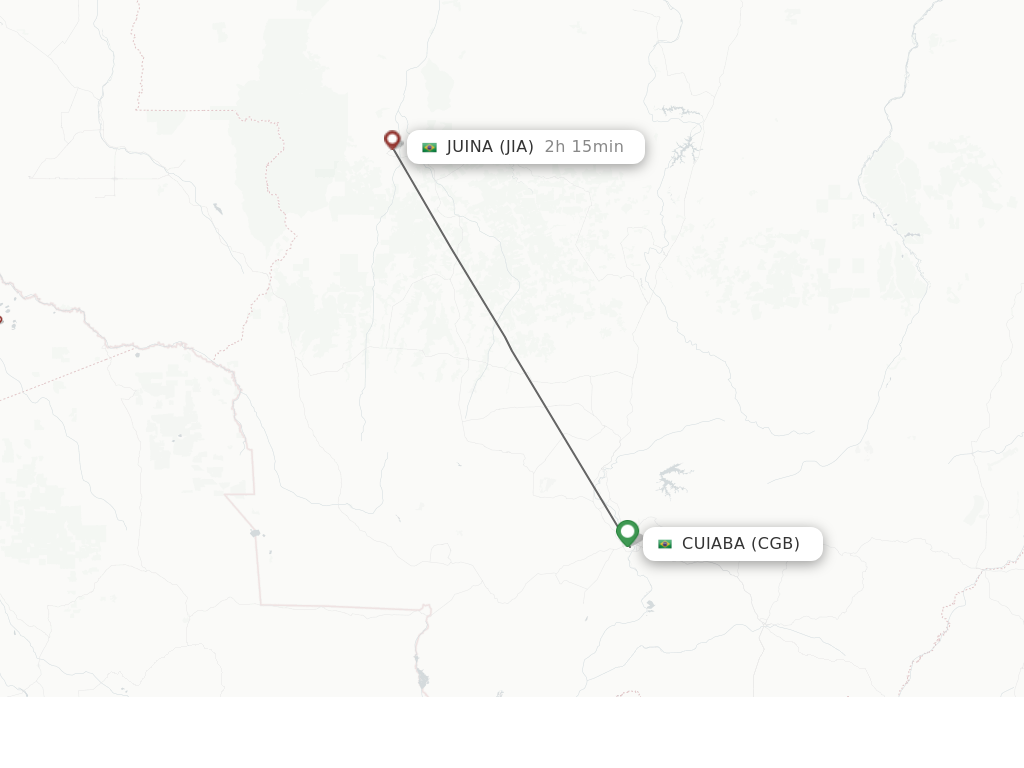 Flights from Cuiaba to Juina route map