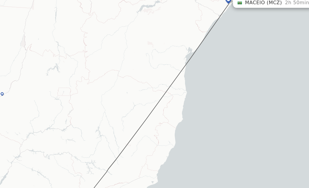 Flights from Sao Paulo to Maceio route map