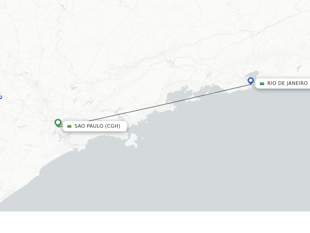 Flights from Sao Paulo to Rio De Janeiro route map