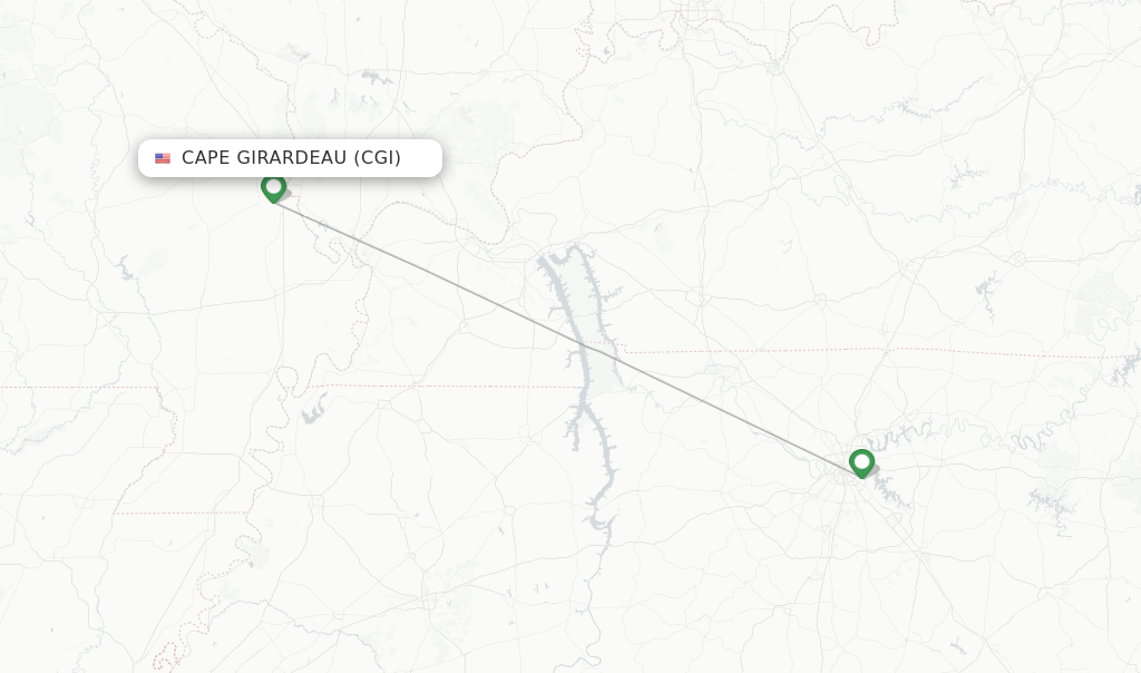 Cape Girardeau flight map