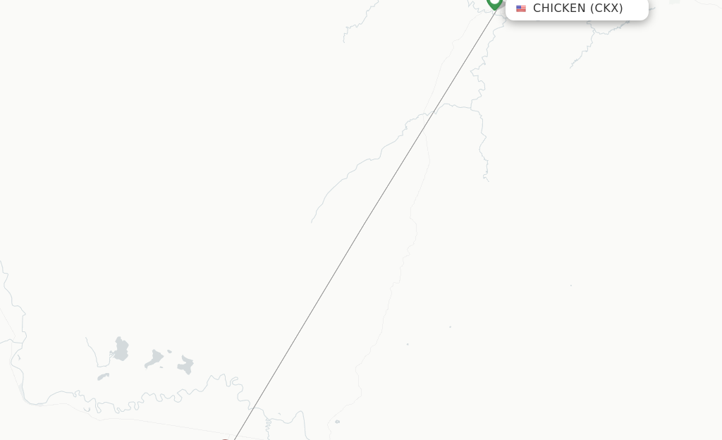 Route map with flights from Chicken with 40-Mile Air