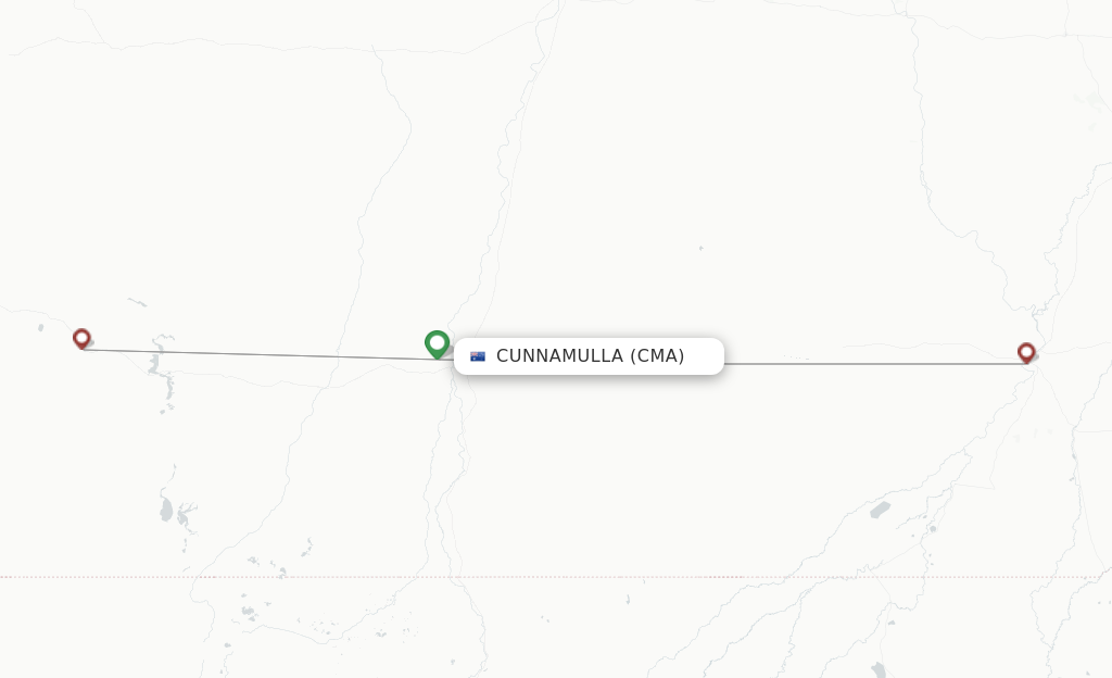 Route map with flights from Cunnamulla with Rex Regional Express
