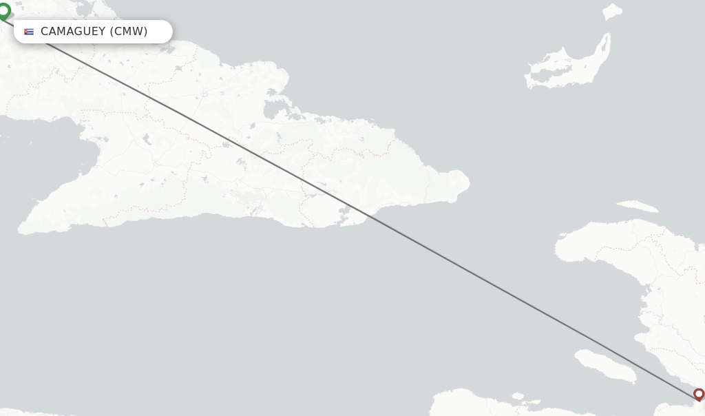 Flights from Camaguey to Port-au-Prince route map