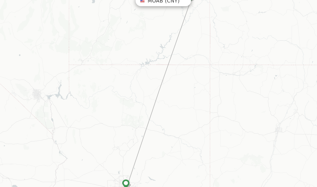 Route map with flights from Moab with Contour Aviation
