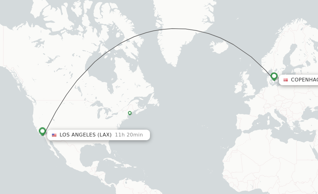 Direct (non-stop) from Copenhagen to Los Angeles - schedules - FlightsFrom.com