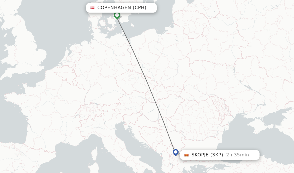 firkant Ray Spaceship Direct (non-stop) flights from Copenhagen to Skopje - schedules -  FlightsFrom.com