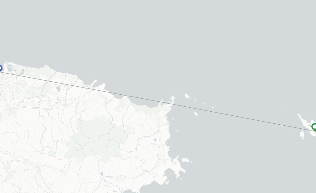 Route map with flights from Culebra with Cape Air