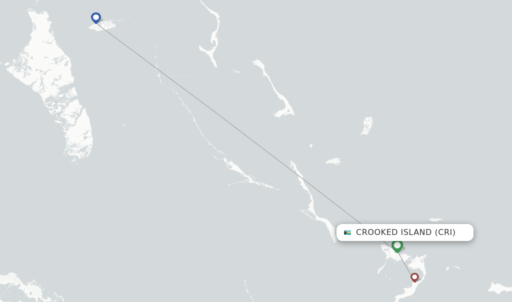 Crooked Island flight map