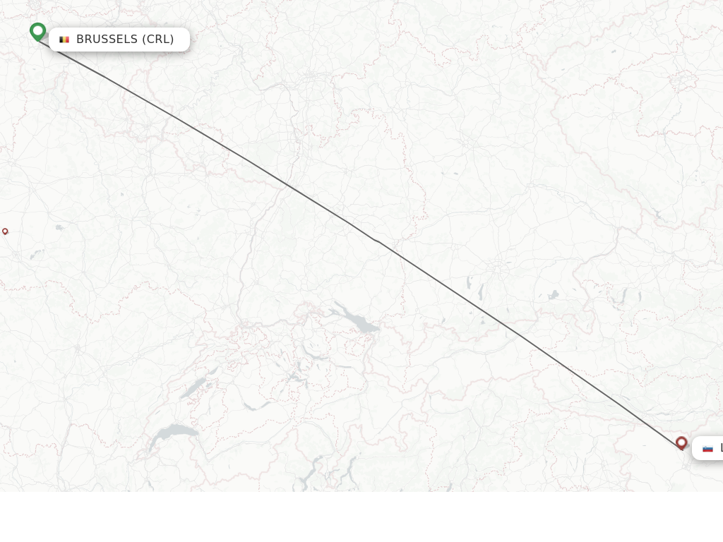 Flights from Brussels to Ljubljana route map