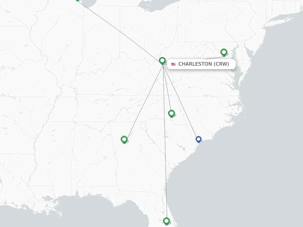 Charleston CRW route map